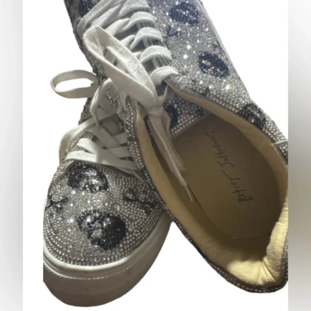 Betsey Johnson Women's Glitter Skull Sneakers - Picture 9 of 9
